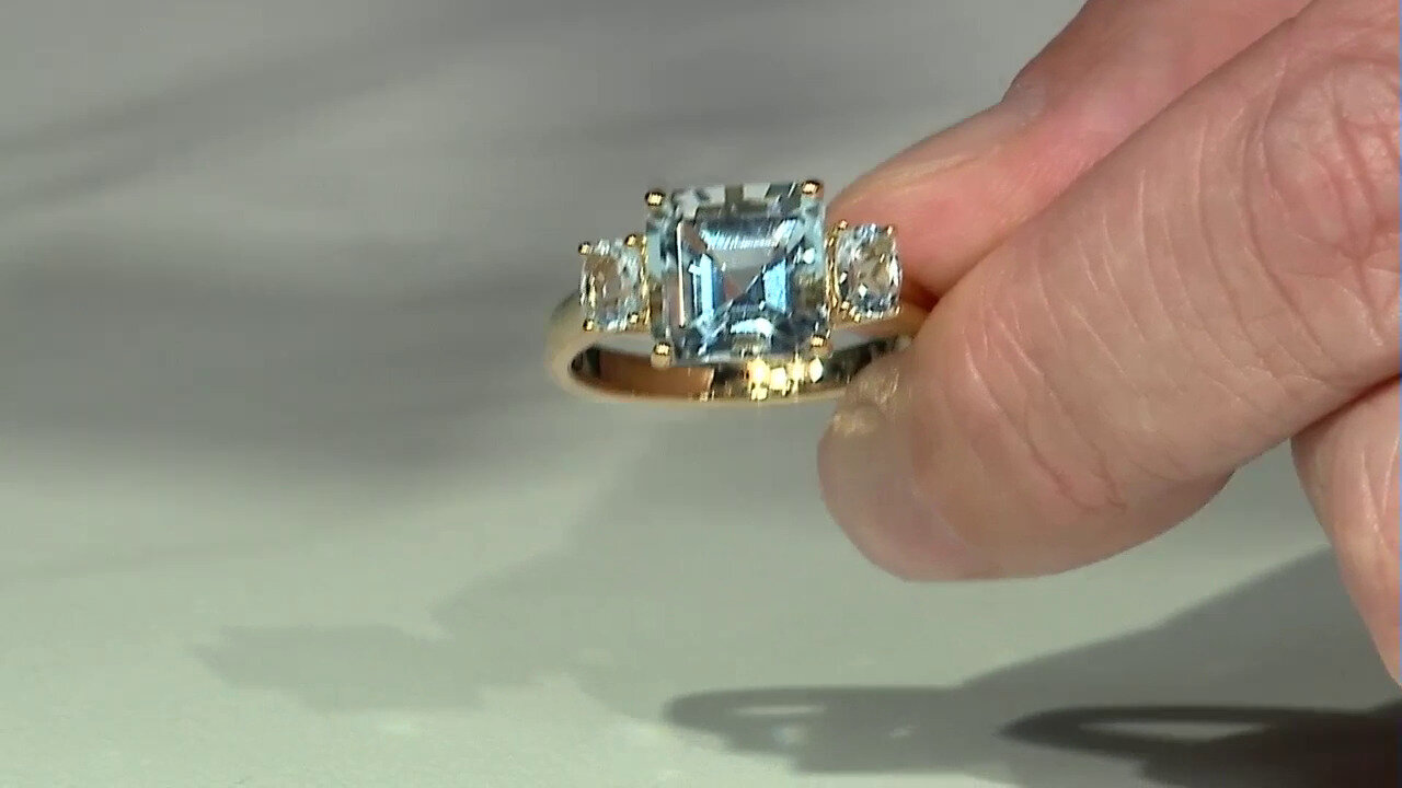 Video Sky Blue Topaz Silver Ring