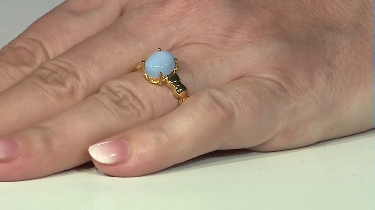 Video Blue Opal Silver Ring