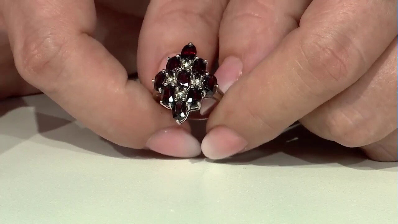Video Zilveren ring met Chocolade zirkonen