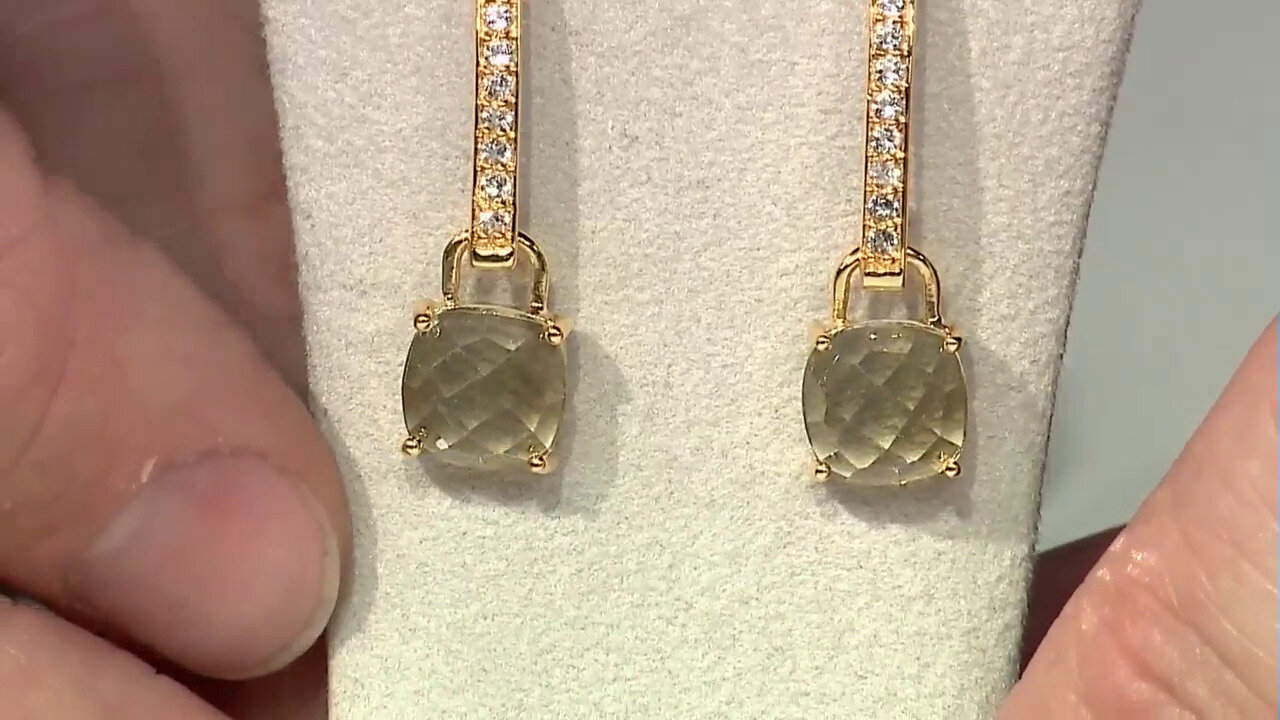 Video Boucles d'oreilles en argent et Améthyste verte