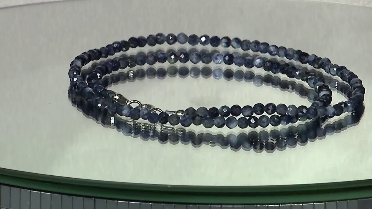Video Blauer Saphir-Silberhalskette