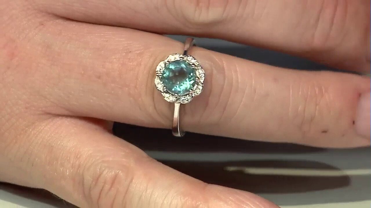 Video Zilveren ring met een Esperanza fluoriet