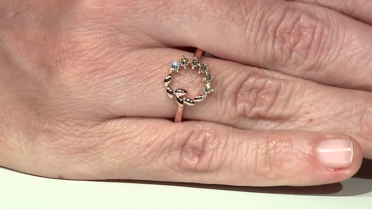 Video 9K SI1 Argyle Rose De France Diamond Gold Ring (Annette)