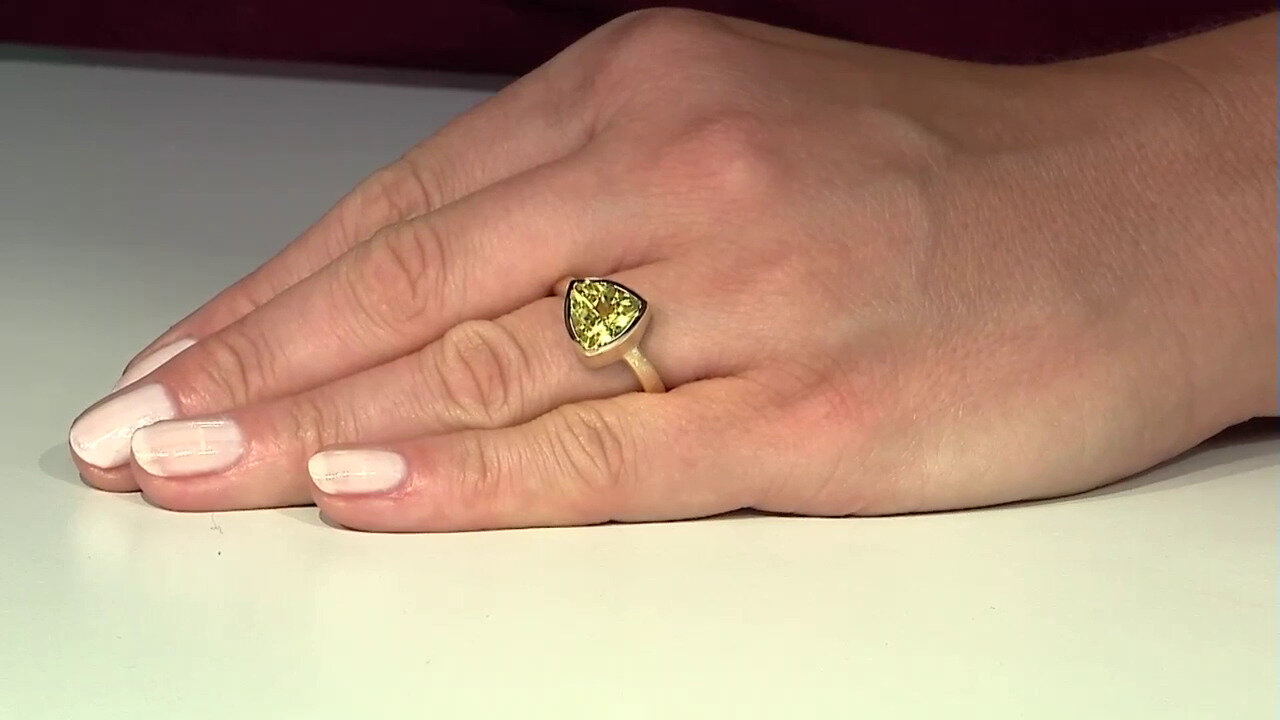 Video Zilveren ring met een Limoen Kwarts (MONOSONO COLLECTION)
