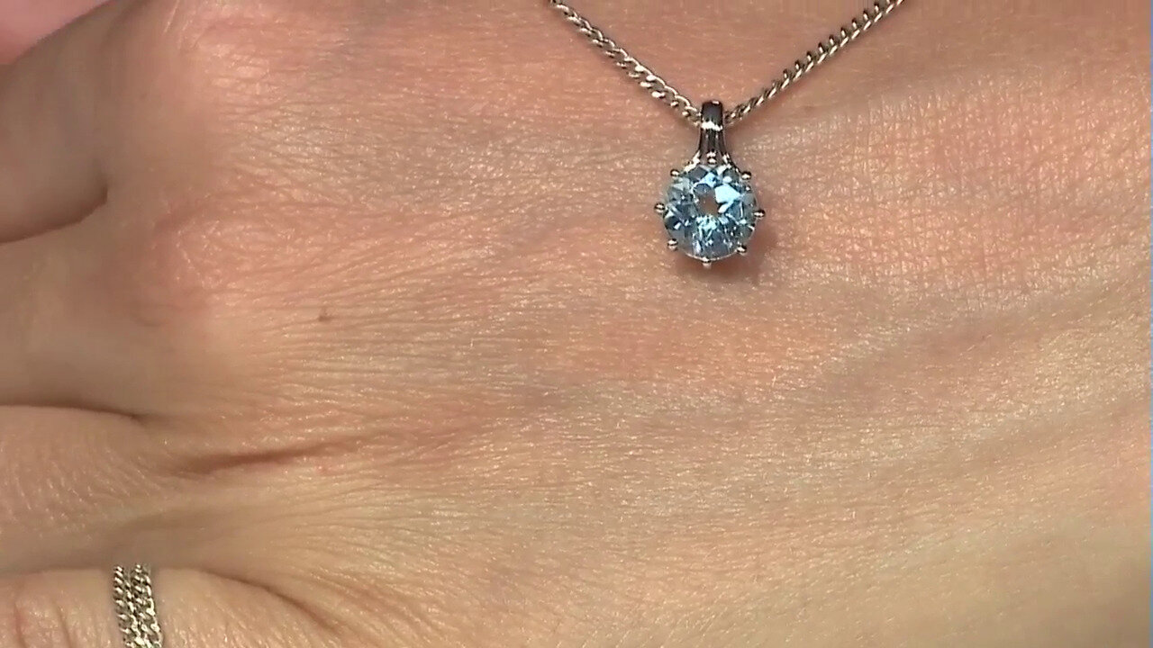 Video Sky Blue Topaz Silver Pendant