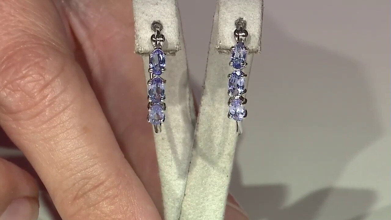 Video Tanzanite Silver Earrings