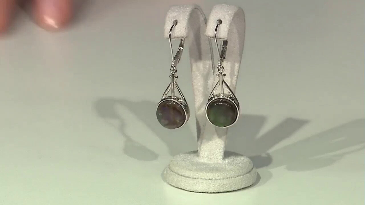 Video Ammolite Silver Earrings