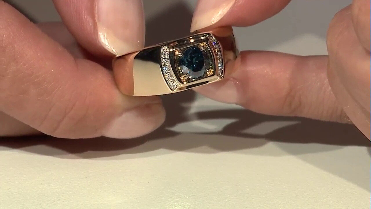 Video 14K VS1 Blue Diamond Gold Ring (Annette)