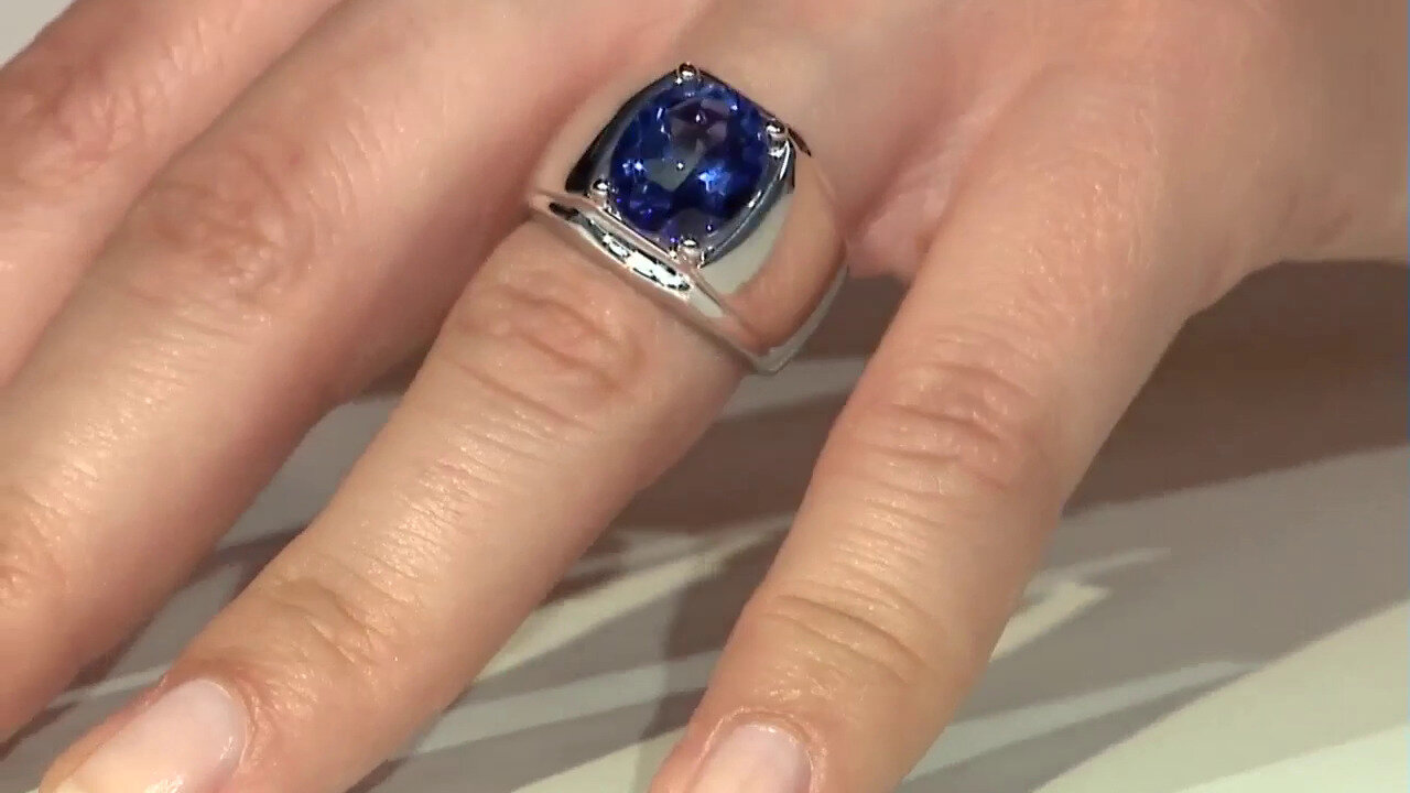 Video Zilveren ring met een Koningsblauwe Topaas