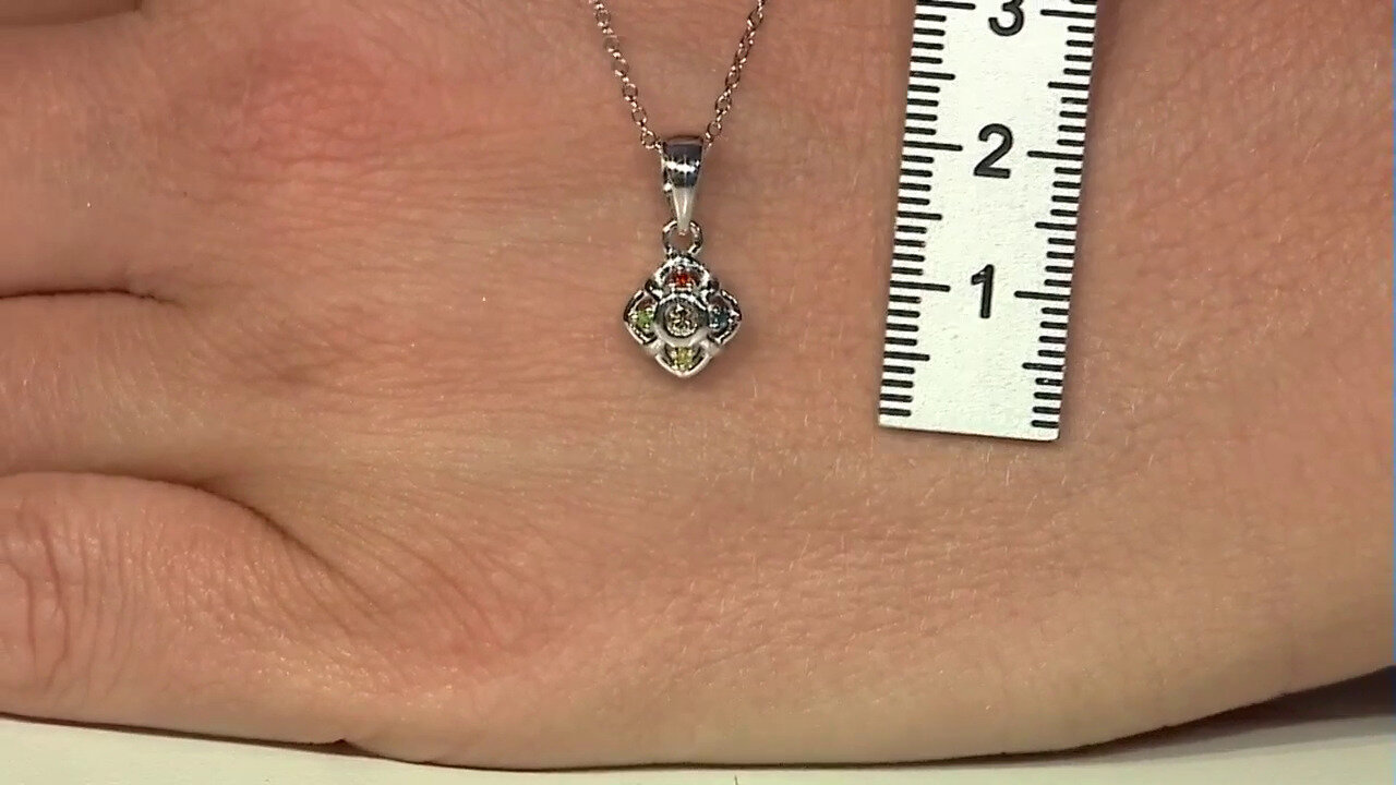 Video I3 Champagne Diamond Silver Pendant