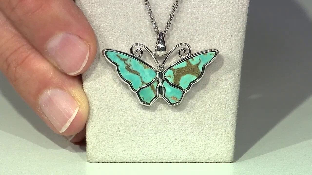 Video Tyrone Turquoise Silver Pendant (Anne Bever)
