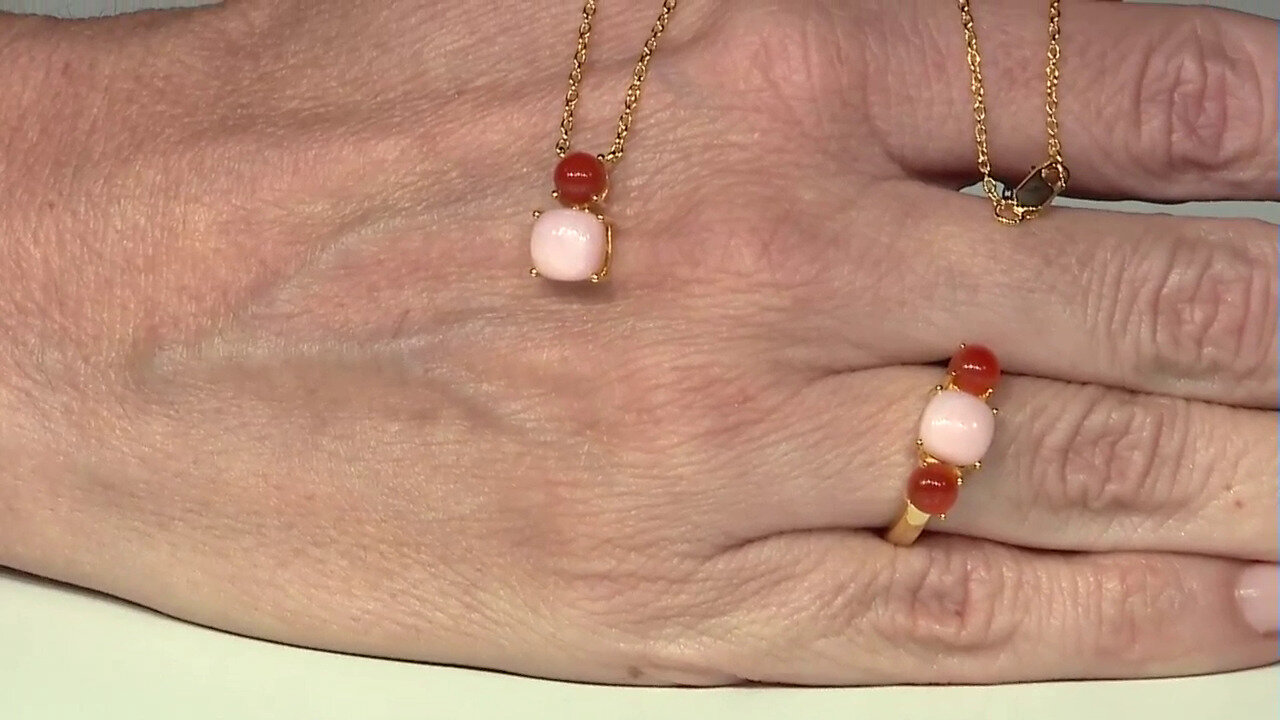 Video Zilveren halsketting met een roze opaal