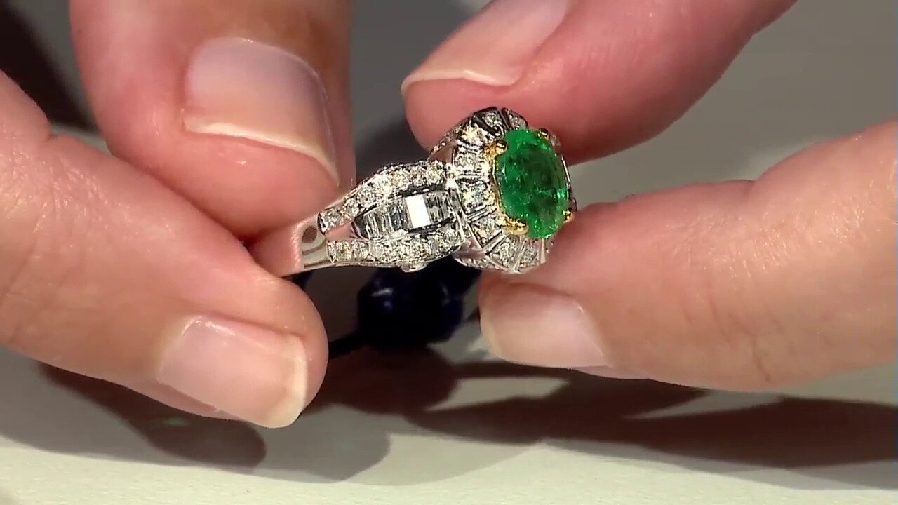 Video 14K Colombian Emerald Gold Ring (CIRARI)