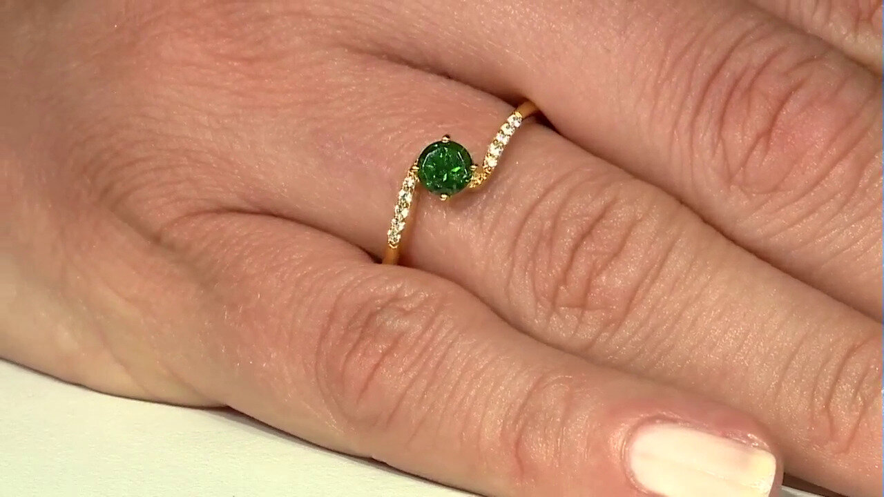 Video Anillo en plata con Diópsido de Rusia