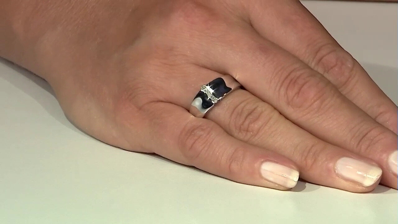 Video I4 (J) Diamond Silver Ring