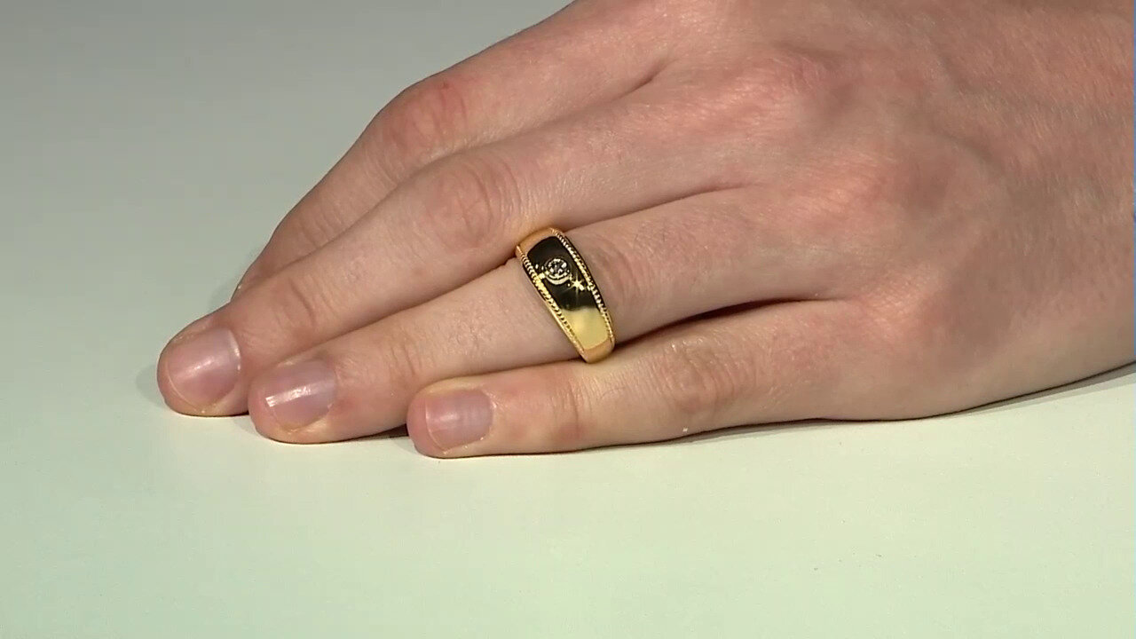 Video Zilveren ring met een I4 Champagne Diamant