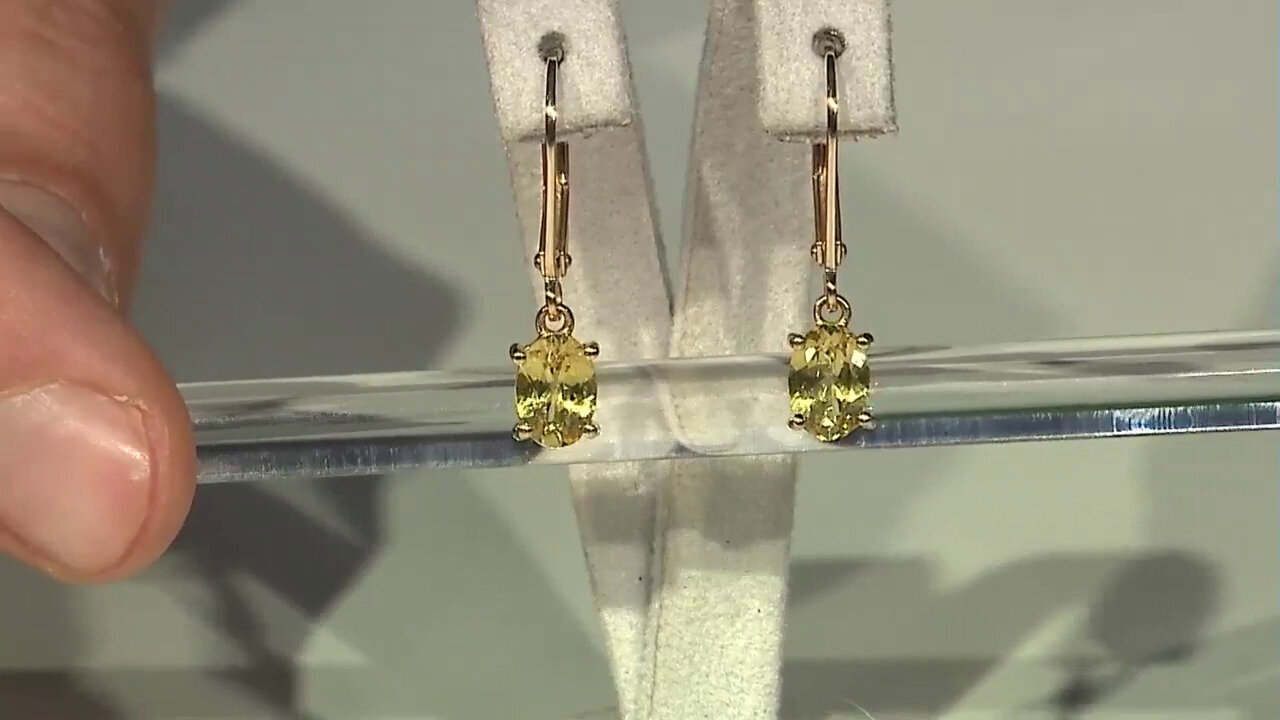 Video Golden Apatite Silver Earrings