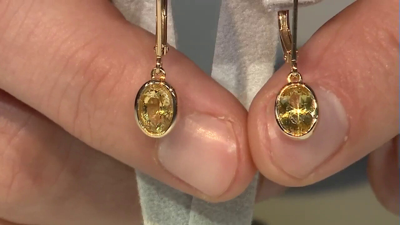 Video Golden Apatite Silver Earrings