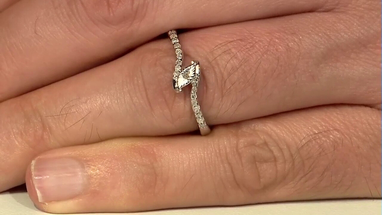 Video I4 (J) Diamond Silver Ring
