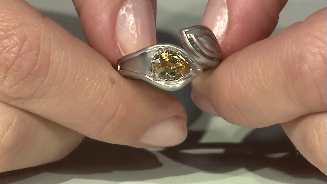 Video Anello in argento con Zircone Giallo (SAELOCANA)