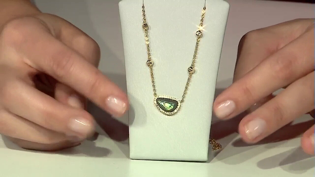 Video Abalone Shell Silver Necklace