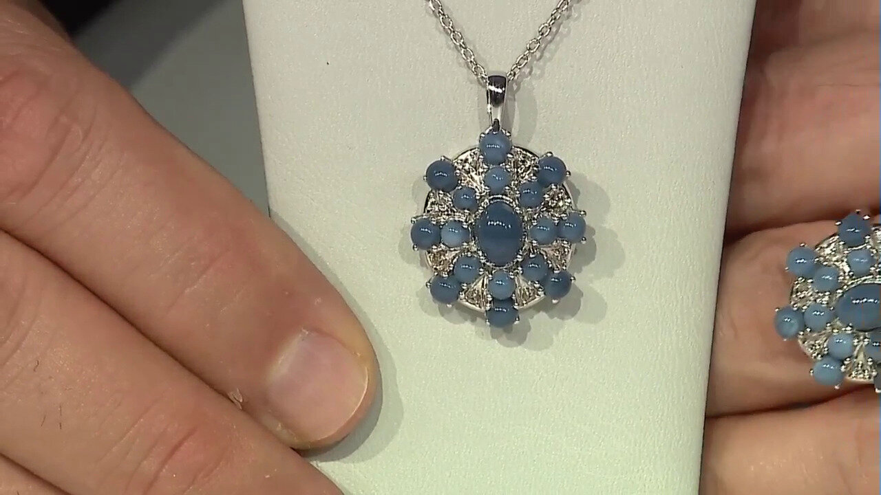 Video Blue Opal Silver Necklace
