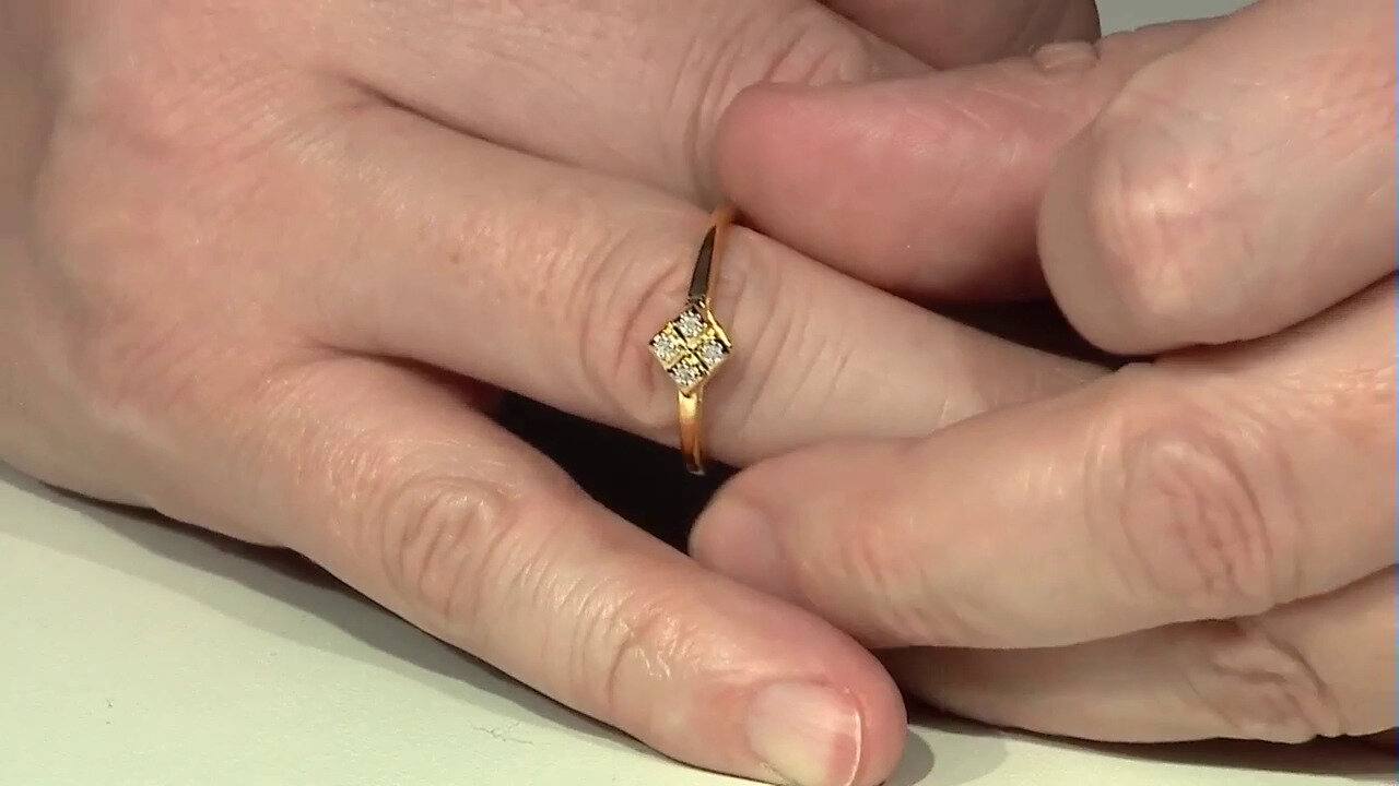 Video Zilveren ring met SI1 (I) Diamanten