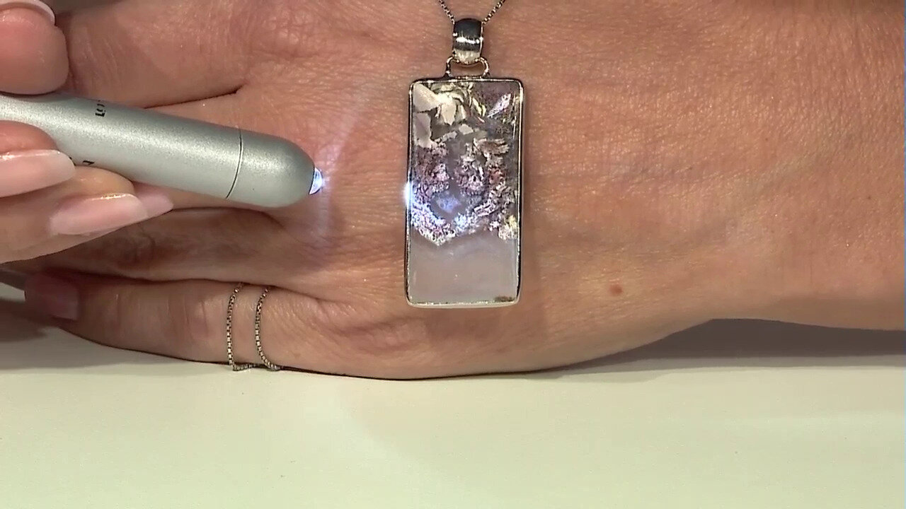 Video Zilveren hanger met een Java mos agaat