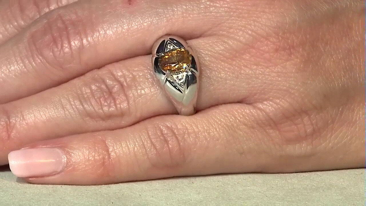 Video Yellow Zircon Silver Ring