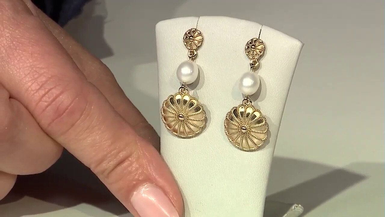 Video Freshwater pearl Silver Earrings