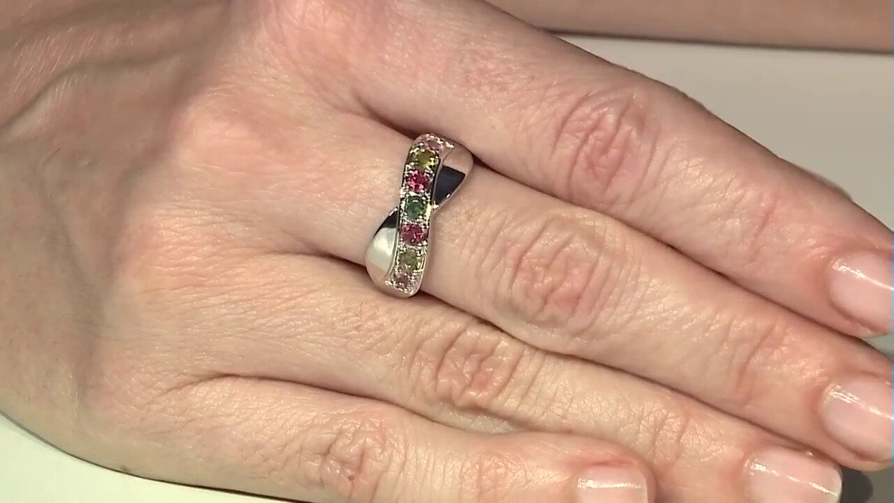 Video Zilveren ring met toermalijnen