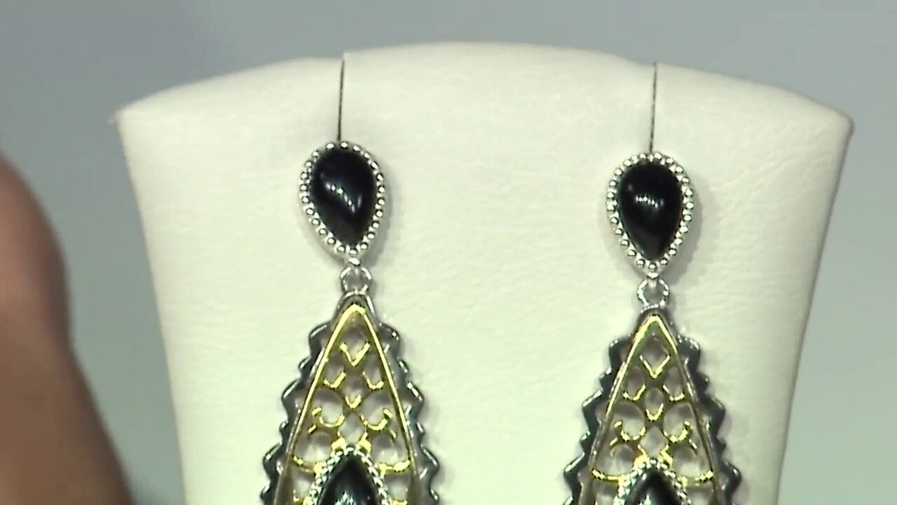 Video Zilveren oorbellen met zwarte onyxen