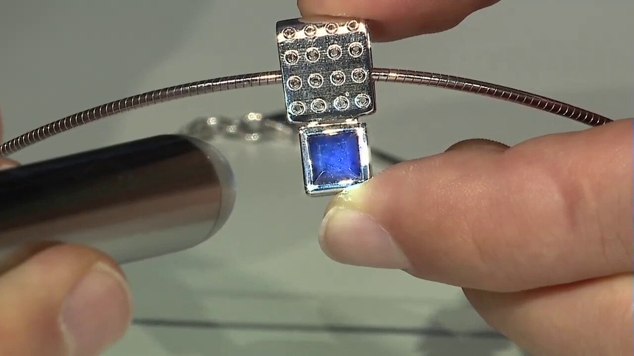 Video Blue Sapphire Silver Pendant (MONOSONO COLLECTION)