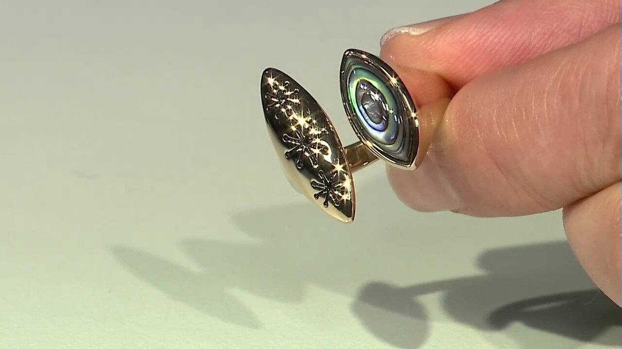 Video Abalone Shell Silver Ring (TPC)