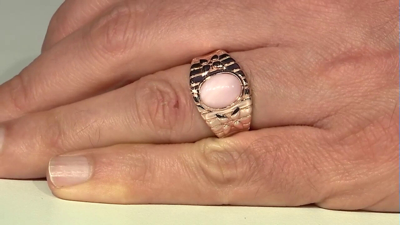 Video Zilveren ring met een roze opaal (TPC)