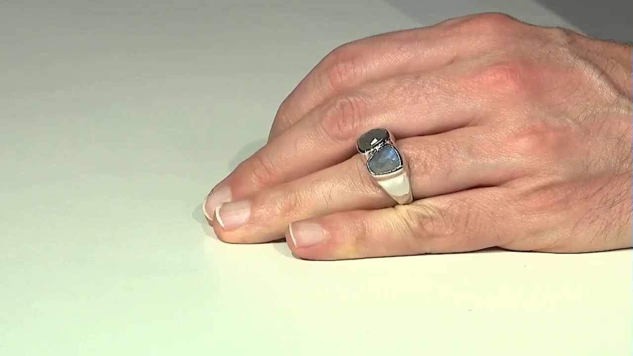 Video Zilveren ring met Blauwe Minary Labradorieten (KM by Juwelo)