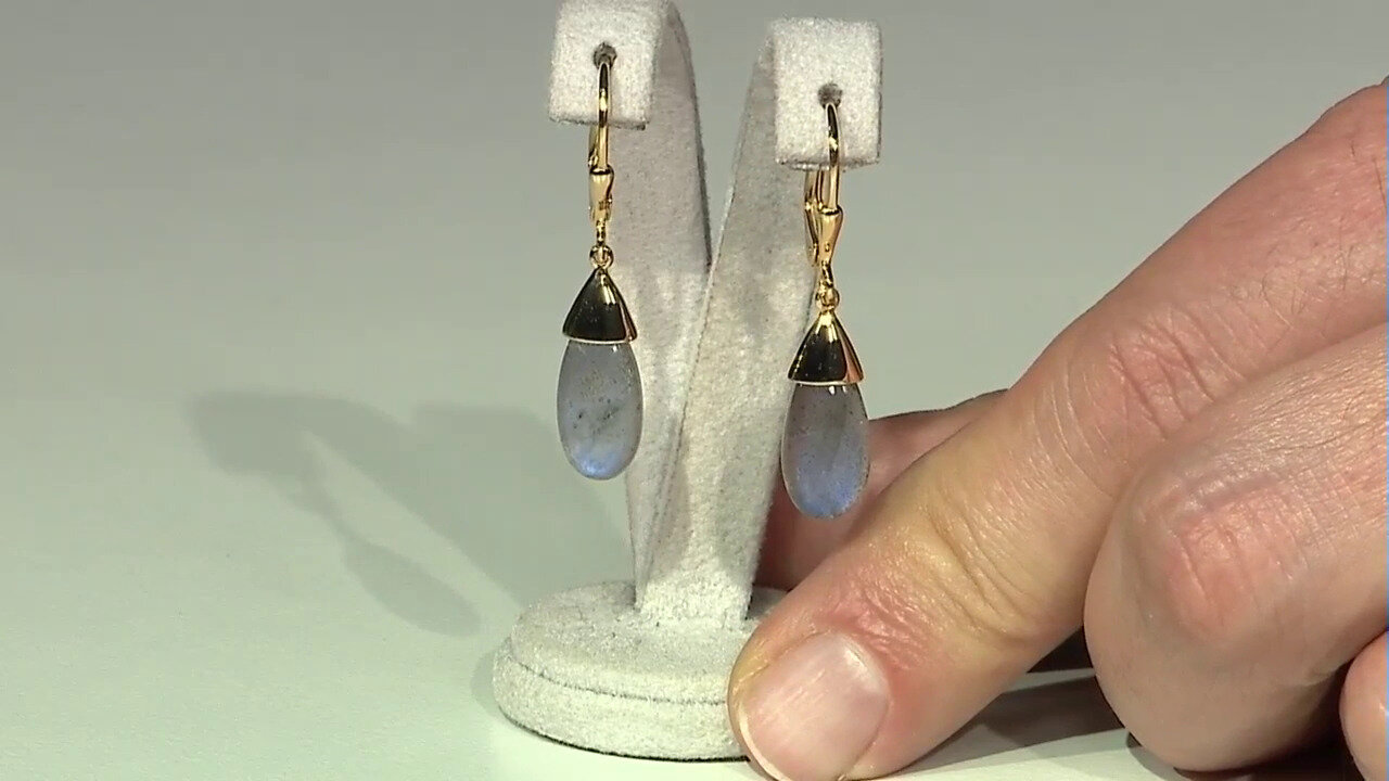 Video Boucles d'oreilles en argent et Labradorite bleue de Maniry (KM by Juwelo)