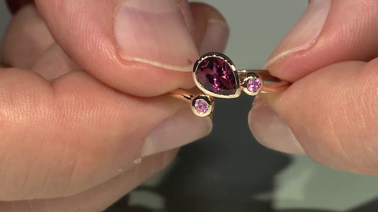 Video 9K Brazilian Pink Tourmaline Gold Ring (KM by Juwelo)