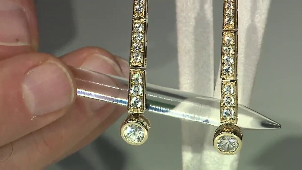 Video 9K Zircon Gold Earrings (KM by Juwelo)