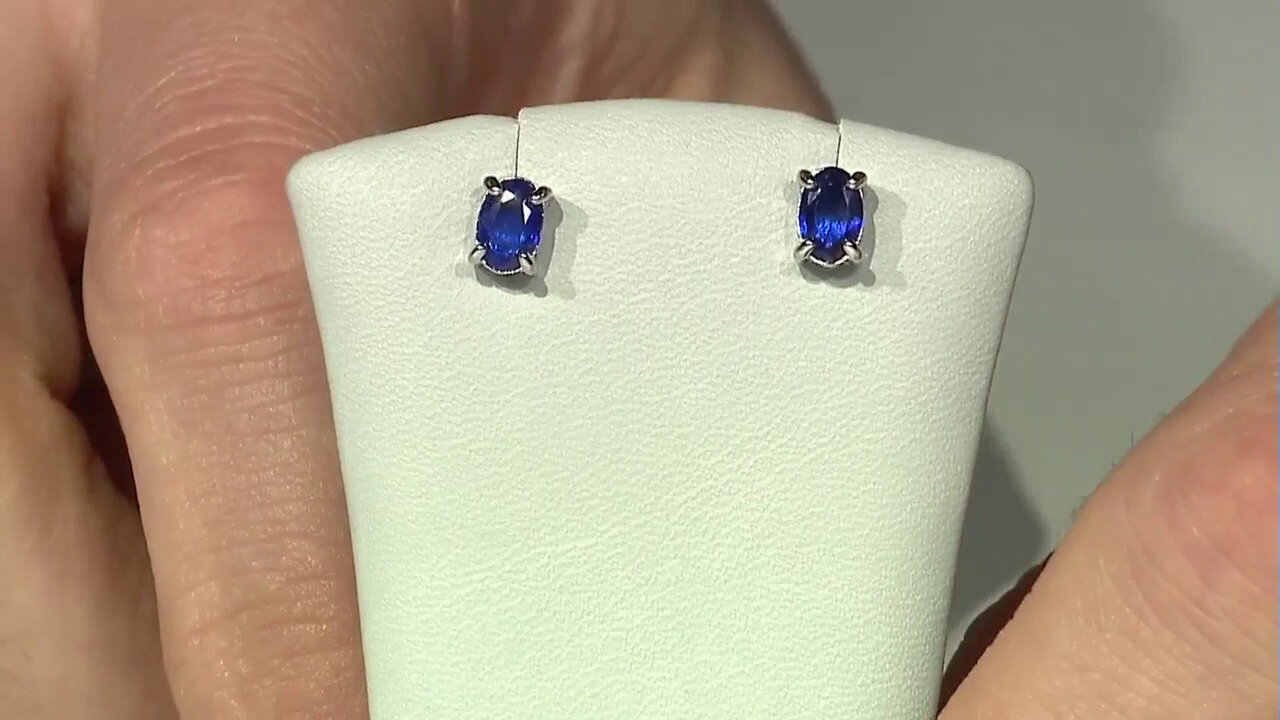 Video Pendientes en plata con Espinela azul royal