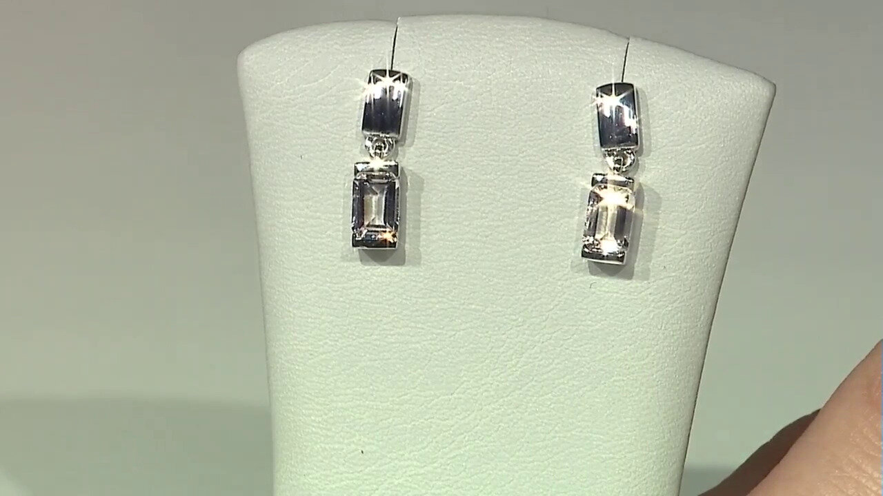 Video Ouro Preto Pink Topaz Silver Earrings