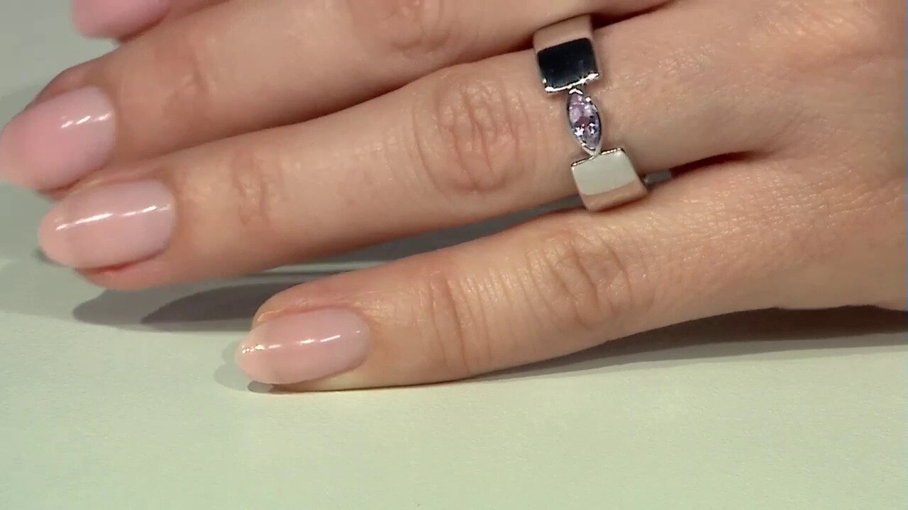 Video Zilveren ring met een Ouro Preto Pink Topaz