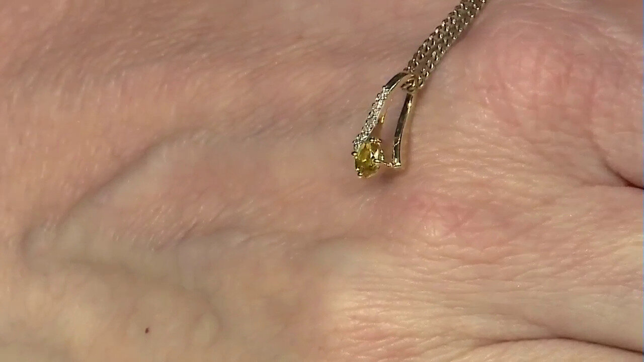 Video 9K Yellow Queensland Sapphire Gold Pendant (Mark Tremonti)
