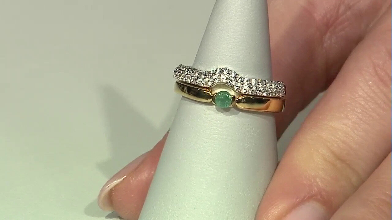 Video Zilveren ring met een Braziliaanse smaragd