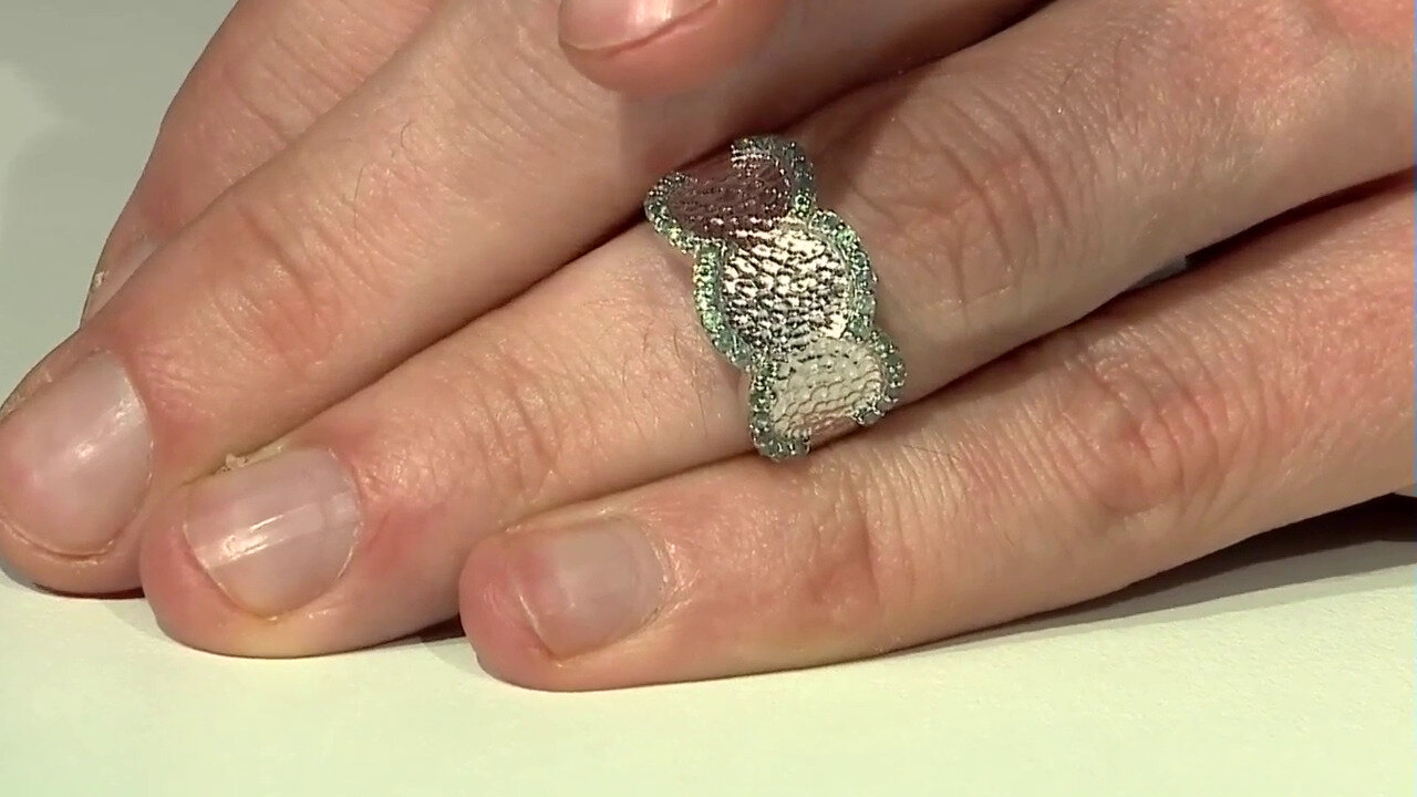 Video Zilveren ring met alexandrieten