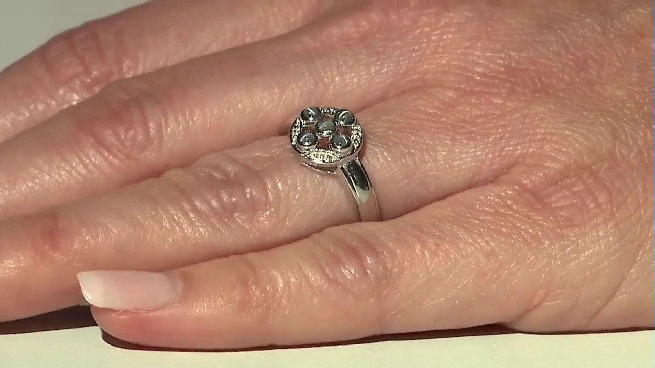 Video Zilveren ring met kattenoog-alexandrietstenen