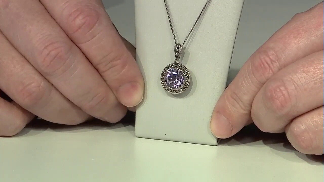 Video Zilveren hanger met een lavendel amethist