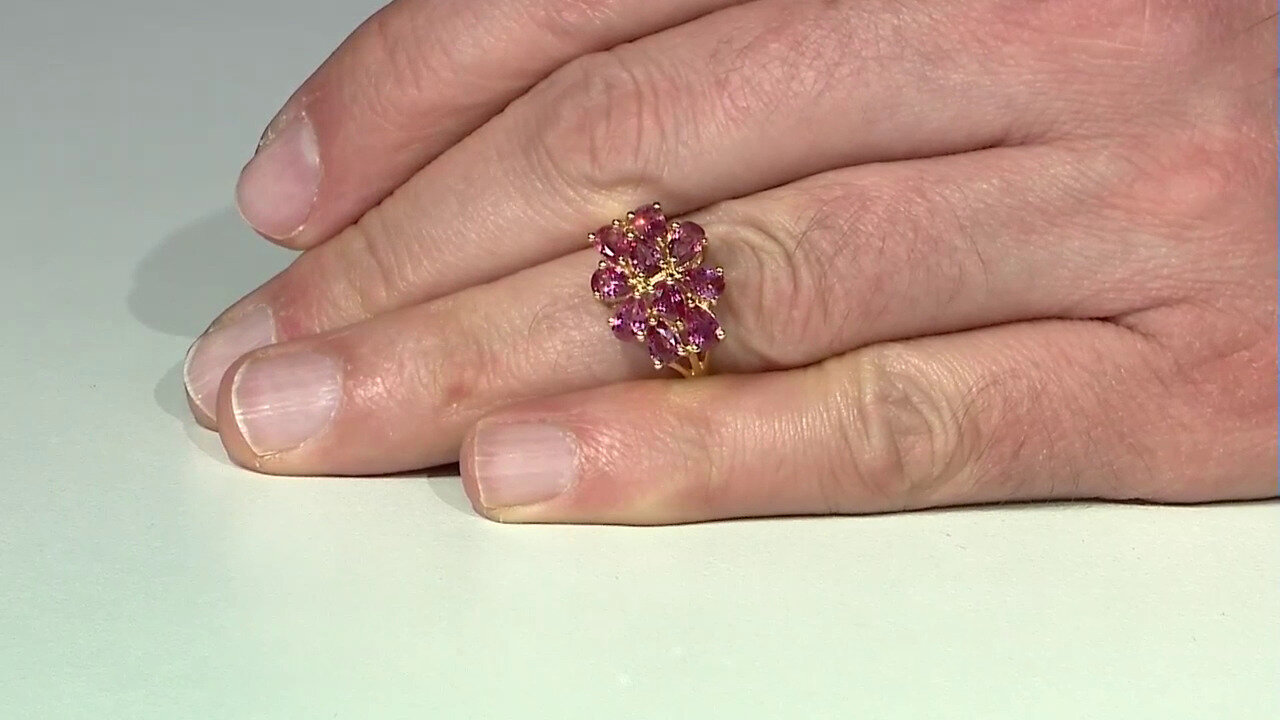 Video 18K Unheated Padparadscha Sapphire Gold Ring (AMAYANI)