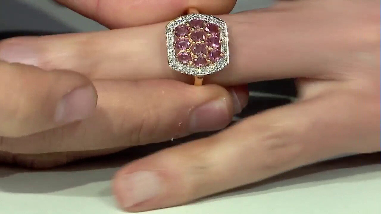 Video Bague en or et Saphir Padparadscha non chauffé (AMAYANI)