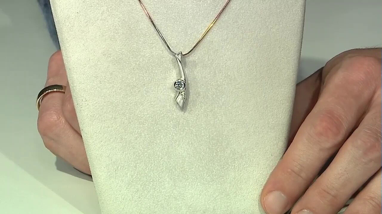 Video Zilveren hanger met een zirkoon (MONOSONO COLLECTION)